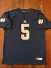 Notre Dame Fighting Irish Football Jersey #5 Youth Size XL Blue Gold adidas — photo 1