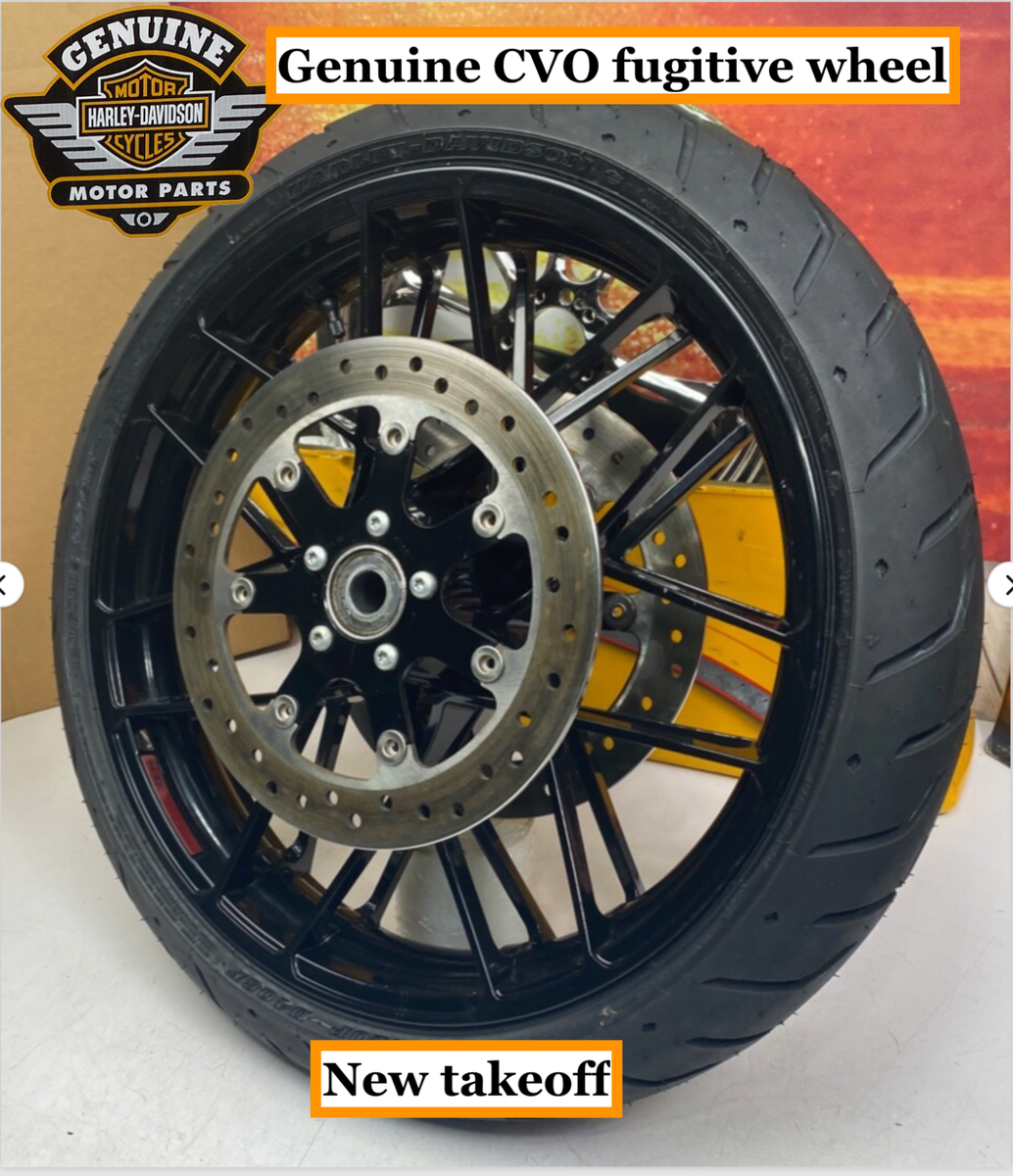 00-26 Harley CVO Touring 19x3.5 Front Black Fugitive Wheel & Tire