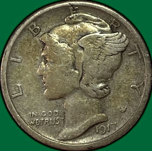 1917 Mercury Dime Choice Very Fine VF+/XF Coin #36855