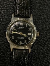 Vintage Oris Manual Winding Black Dial Swiss Men's Watch Serviced - Image 2
