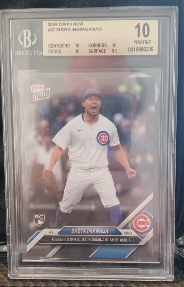 Shota Imanaga 2024 Topps Now #27 Graded BGS 10.0 Pristine