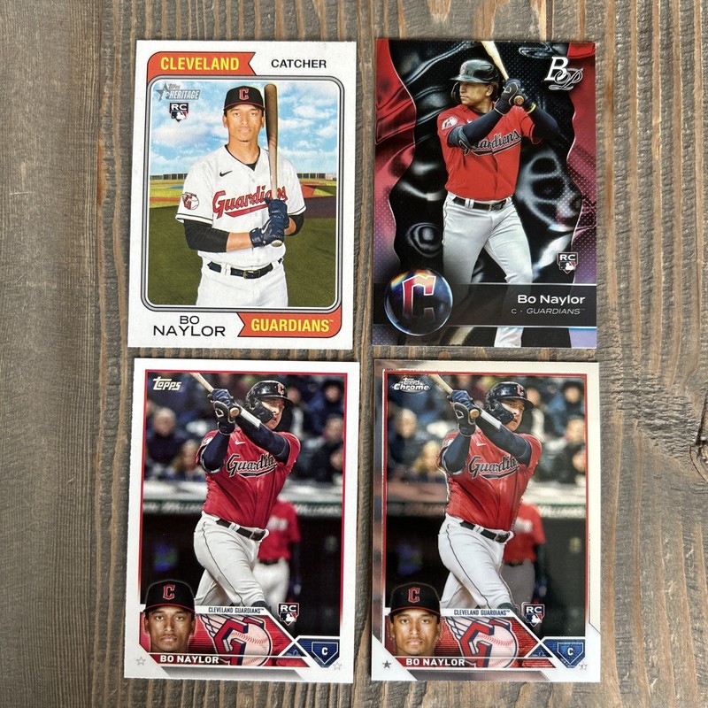 2023 Topps BO NAYLOR RC lot x4 Chrome Heritage Bowman Platinum Cleveland Rookie
