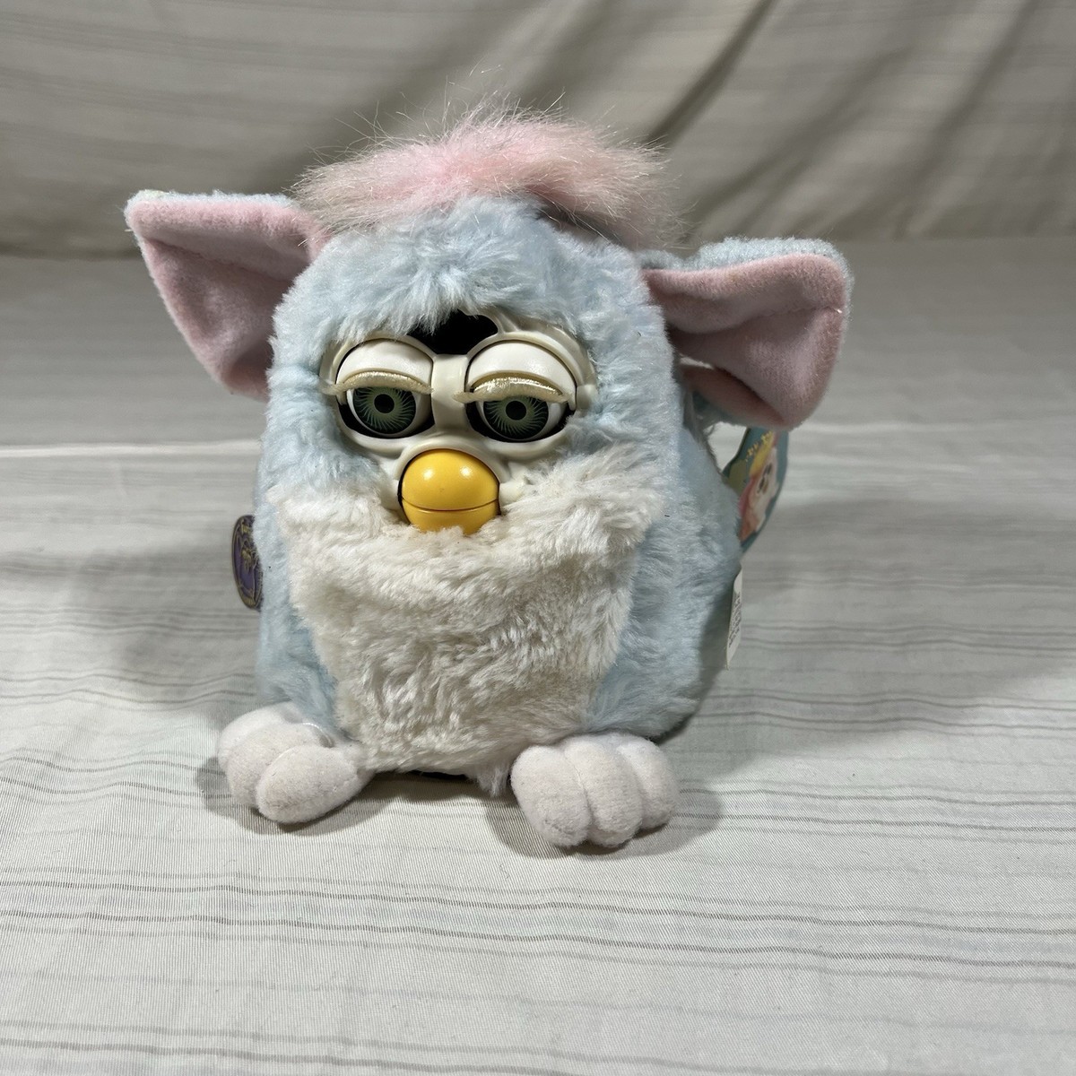 Ancien Furby Hasbro / Tiger De 1999, Léopard Gris, Fonctionne Mais Sans Son (bon état)