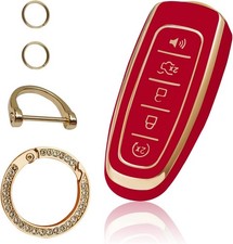 Compatible with Ford Key Fob Cover with Keychain Lanyard, Soft TPU Keys Shells R