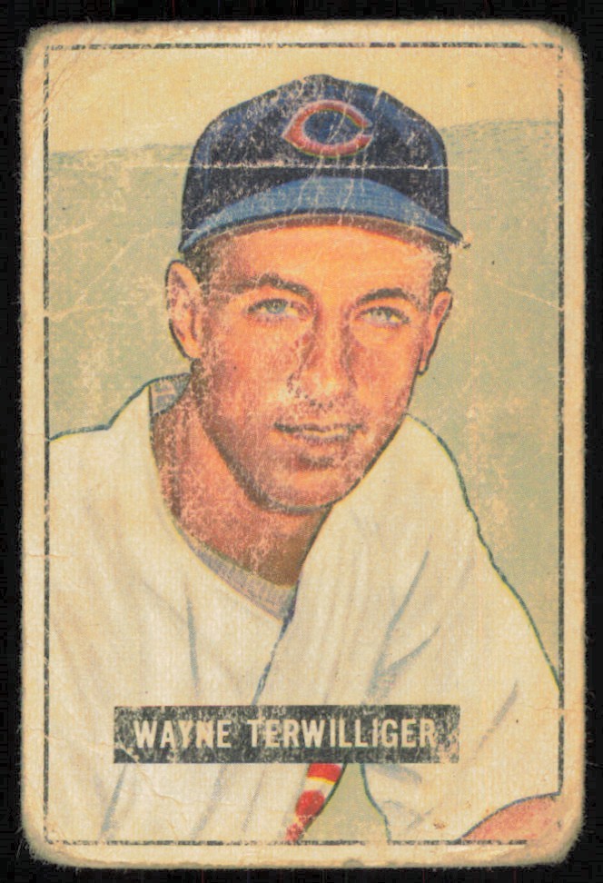 1951 Bowman #175 WAYNE TERWILLIGER Chicago Cubs G/VG (Wrinkles)