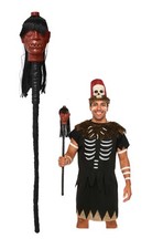 Voodoo Shrunken Head Medicine Man Staff Witch Stick Cosplay Adult Costume Prop