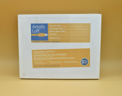 NEW 5 PK Artist's Loft Value Pack Canvas Panel 8'' x 10'' For Students & Artists