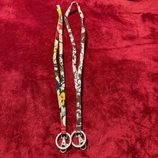 Vera Bradley Lanyard Set 2 Pack Floral Quilted Fabric Key ID Holder Multi Brown