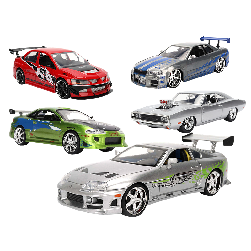 JADA Fast & Furious 25th Mitsubishi Lancer Eclipse Dodge Charge Toyota 1:24