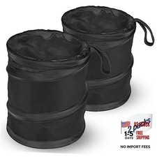 Car Trash Can, 2 Packs Mini Collapsible Pop-up Compact 1 Gallons-2 Packs Black