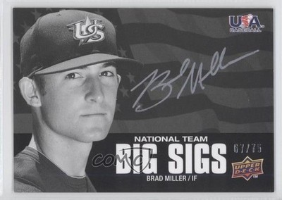 2009 USA Baseball Box Set Big Sigs National Team 67/75 Brad Miller Auto 0f8