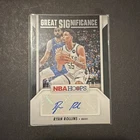 Panini 2024-25 NBA Hoops Great Significance Ryan Rollins Bucks GS-RRW Auto