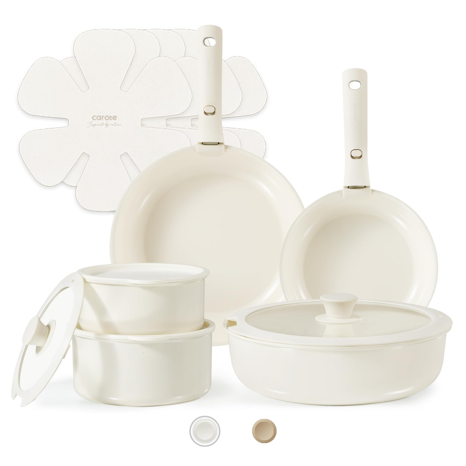 15-Piece Nonstick Ceramic Cookware Set for Induction Kitchen Use