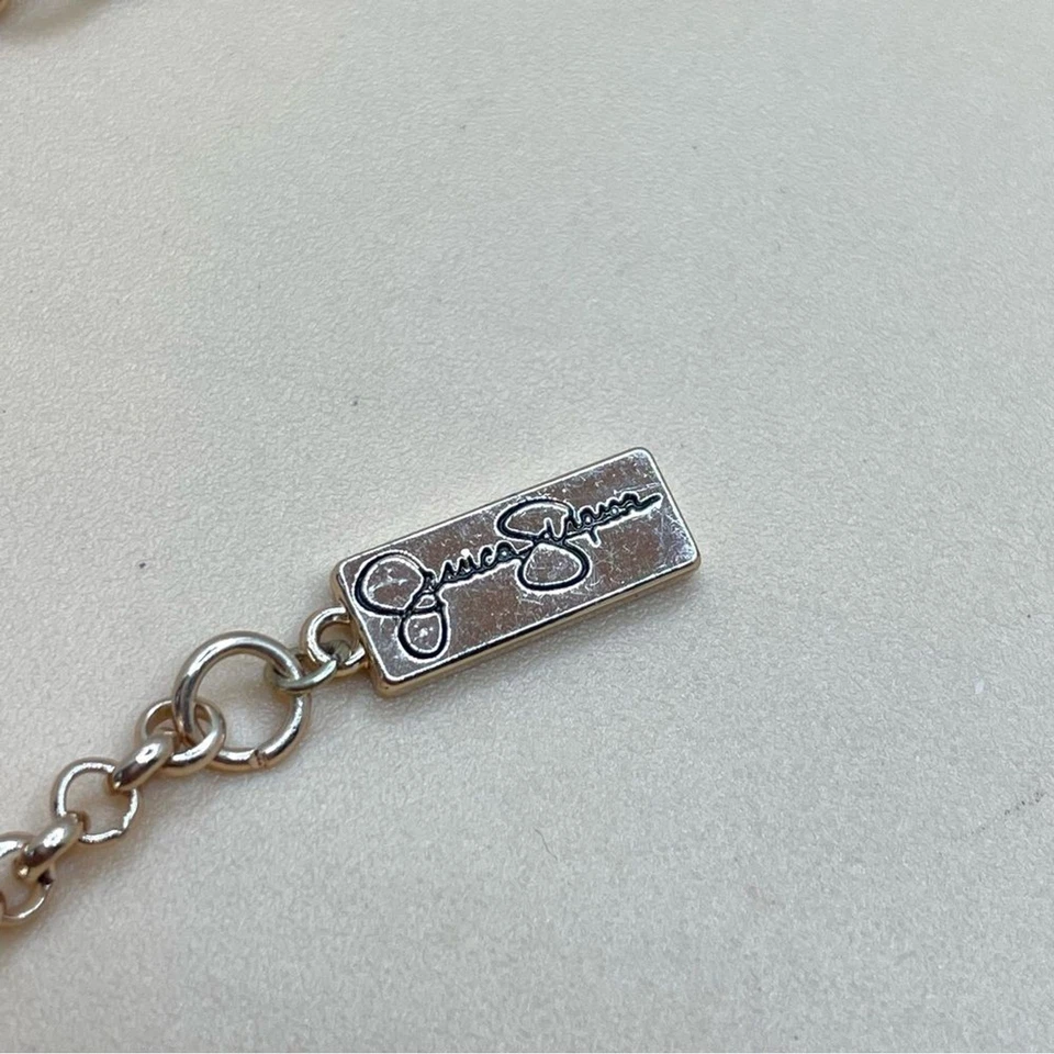 Gargantilla Jessica Simpson tono dorado cadena multicapa collar llamativo Foto 2 de 4