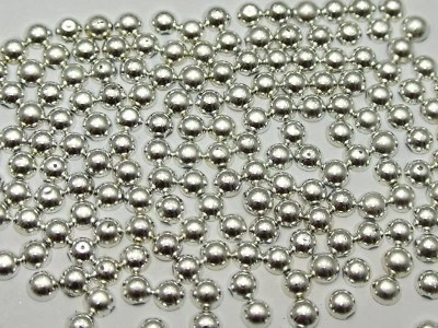 1000 Metálicos Plata Espalda Plana Redonda Media Perla 4mm Álbum de Recortes Arte en Uñas Artesanía