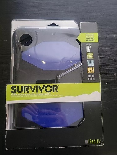 Apple iPad Air Étui de Survivant Griffon Militaire, Noir, Bleu