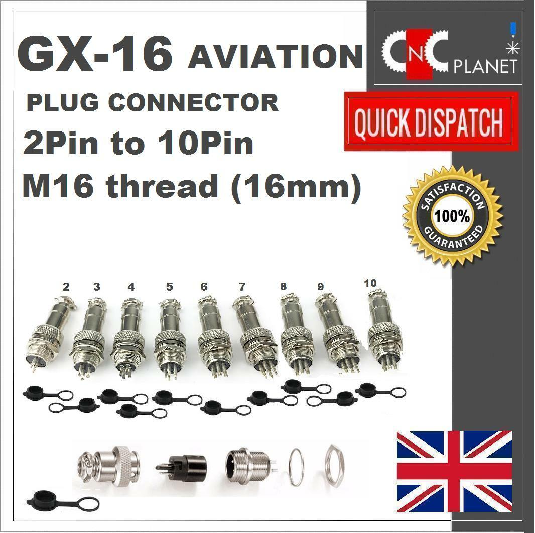 GX16 Aviation Cable Connector Plug 2 3 4 5 6 8 Pin Metal Male
