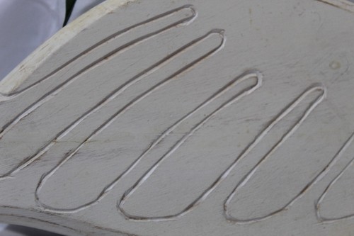 Vtg 2000 Wood Carved White Goose Wall Hanging w/Metal Foliage Country Farmhouse - Picture 7 of 7