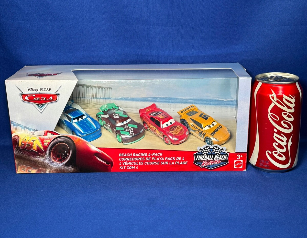 New - FIREBALL BEACH RACERS 4-PACK Pixar Cars RACING Cam Spinner