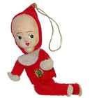 Vintage Christmas Pixie Elf Shelf Sitter Ornament Composite Face MCM Japan Red — photo 2