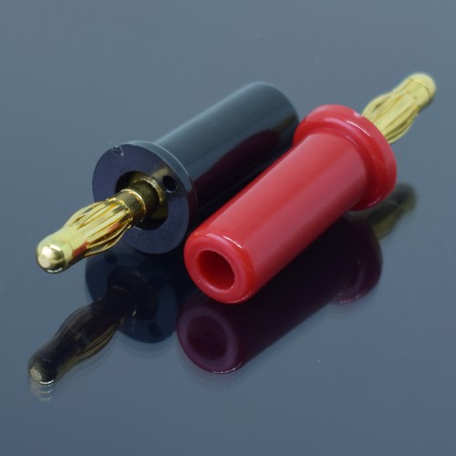 100pcs Gold Plated Copper 4mm Banana Plug Cable Speaker Soldering Connector R+B - Picture 4 of 5