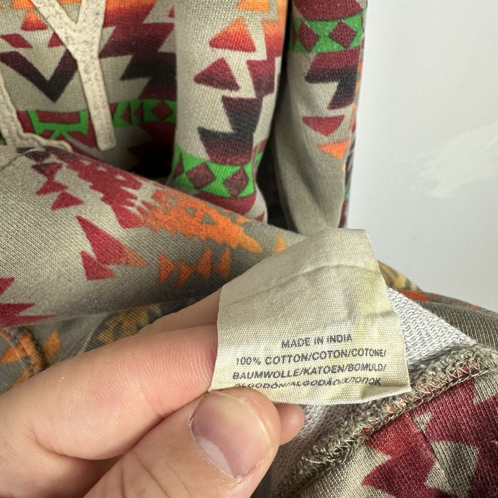Vintage Polo Ralph Lauren Hoodie, Aztec Navajo Beacon Spell Out, Size Mens Large thumbnail 7