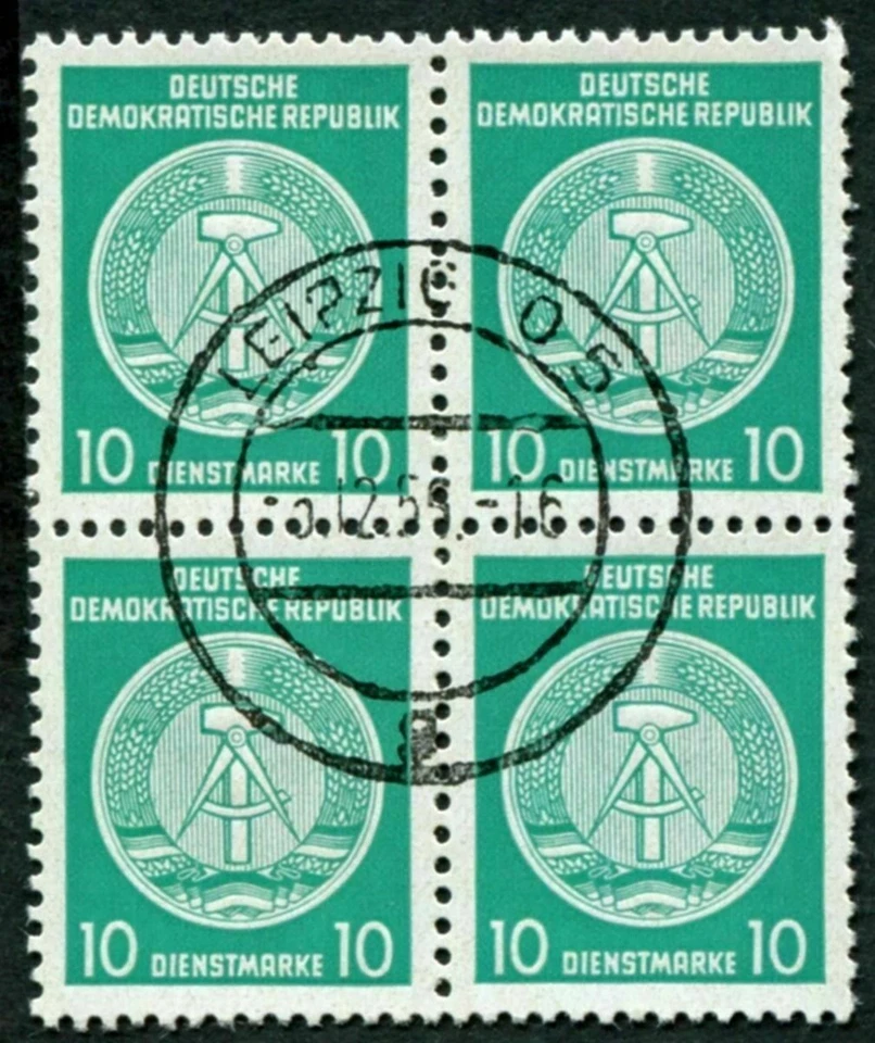 GERMANY East DDR 1954-6 10pf turquoise-green SGEO203 used NG OFFICIAL ##W8 - Image 1 of 1