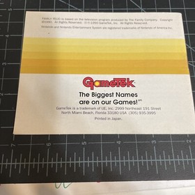 Family Feud Instruction Manual Booklet Only NES Nintendo Entertainment System