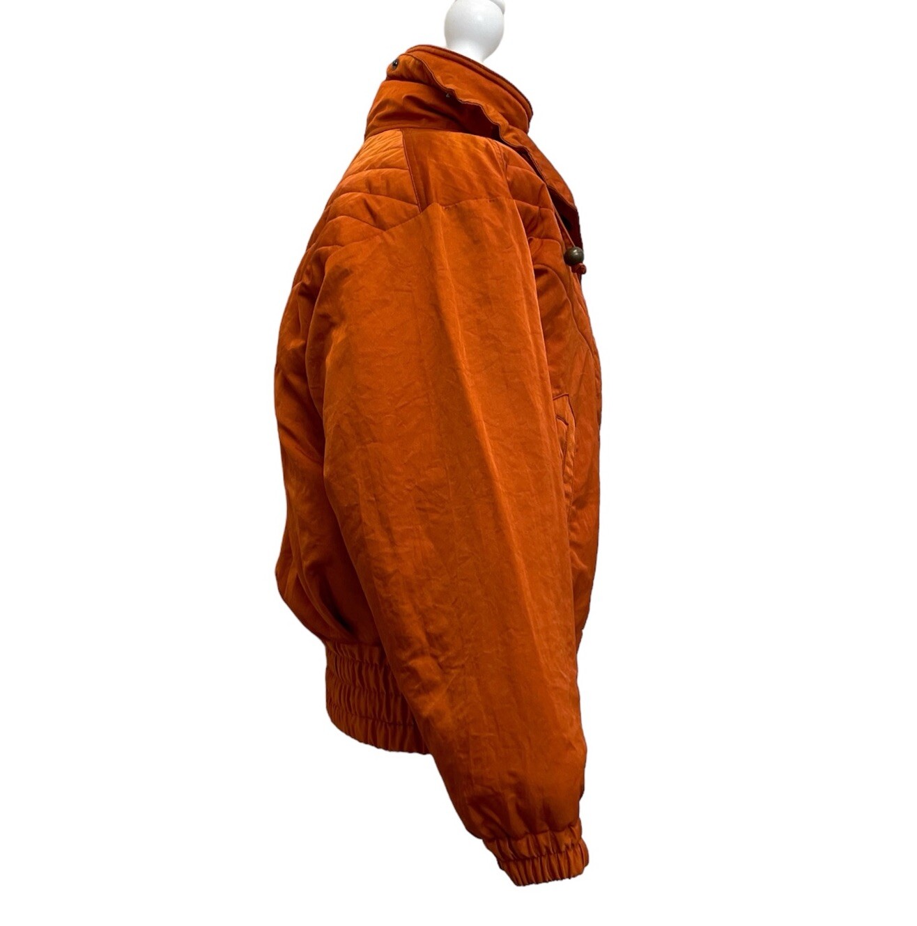 Vintage 80s FERA Orange Ski & Snow Winter Nylon Softshell Puffer Jacket sz 10