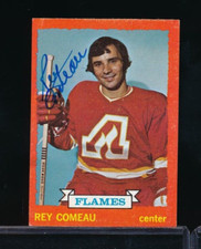 1973-74 Topps #29 Rey Comeau signed auto autograph blue sharpie