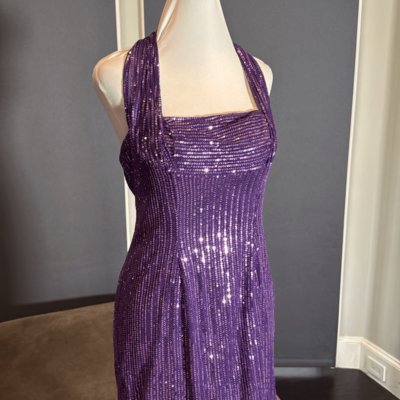 Women's Purple Fully Sequined Short Prom Party Dress Halter Neck Size 8 NEW | eBay Women's Purple Fully Sequined Short Prom Party Dress Halter Neck Size 8 NEW | eBay