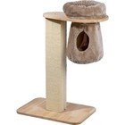 Premium Kratzbaum Kletterbaum Katzenbaum Sisal Spielbaum Holz Plüsch Cappuccino