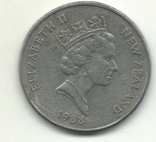 HIGH GRADE XF 1988 NEW ZEALAND 50 CENTS ENDEAVOUR SHIP COIN-MAR207