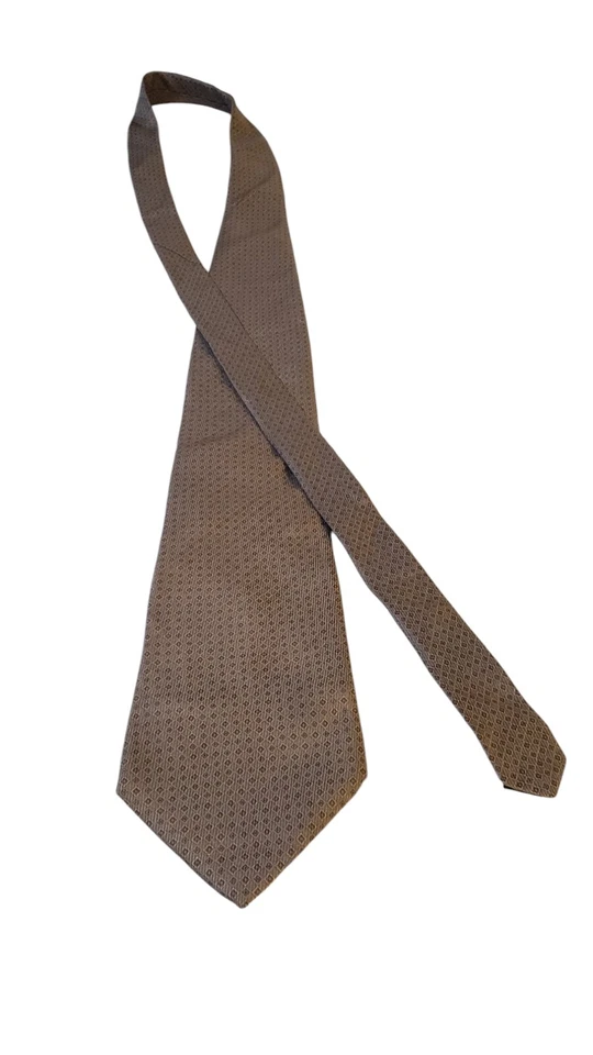 Corbata de cuello Nautica para hombre marrón geométrica 100 % seda traje de negocios grapa de iglesia Foto 3 de 4