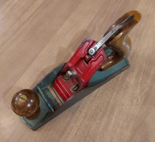 Vintage Early Stanley TWO TONE Hand Carving Wood Plane Tool USA Smooth Bottom - Picture 9 of 23