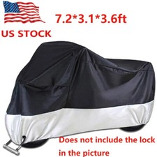 Motorcycle Cover Large Waterproof Heavy Duty For Outside Storage Snow Rain Cover