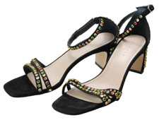 SANDRO Shoes Ladies EU 40 / UK 6.5 Goatskin Suede Studded Heel Sandals