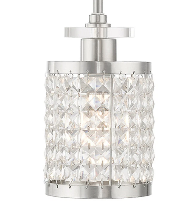 Livex Lighting 50560-91 Grammercy 1 Light Mini Pendant In Brushed Nickel 48" Max - Image 2 of 4