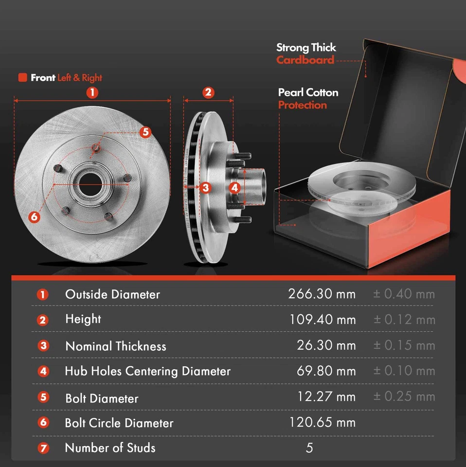 Rotor de freno de disco delantero y pastilla de freno para Chevy S10 Blazer GMC Jimmy Sonoma Isuzu Foto 2 de 4