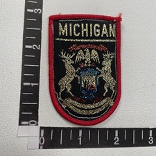 Vtg circa 1980s MICHIGAN STATE SEAL Woven Patch 17RJ