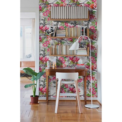 Non-Woven wallpaper Summer garden Beautiful blooming flowers Watercolor Mural