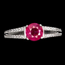 925 Sterling Silver Ring Round Ruby 6mm Natural Gemstone Jewelry Size 7