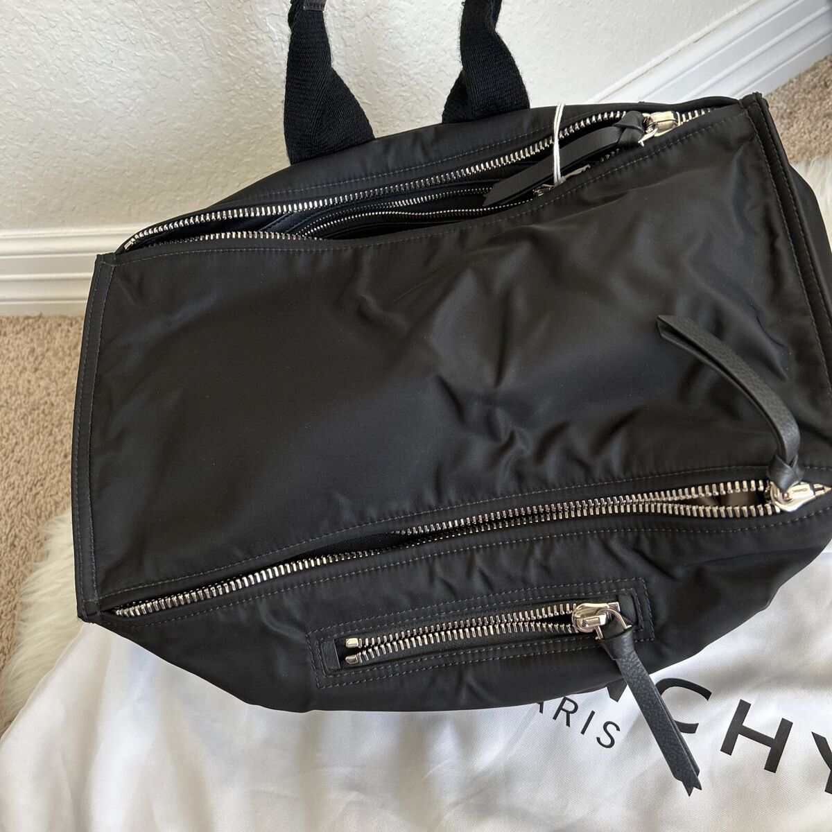 Givenchy Logo Strap Pandora Bag Nylon Medium Black(MSRP 1650 Givenchy Logo Strap Pandora Bag Nylon Medium Black(MSRP 1650