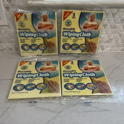 #ad #ad 4 X Mr. Clean Reusable Wiping Cloth 2 Pack 8 Total Wipes Discontinued $12.40