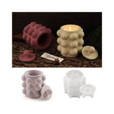 2-Part Bubble Jar Resin Silicone Molds with Lid, DIY Storage Jar Mold with Lid