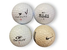 Lot Of 4 Golf Balls Logo Lot Nike Mojo Top Flite