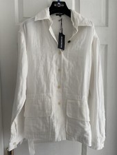 Bnwt Designer Ann Demeulemeester 100% Cotton White Shirt Jacket Shacket Eur40