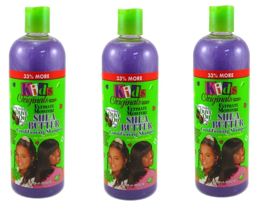 BL Africas Best Kids Originals Shea Butter Ult Moist Shampoo 16oz X 3 Packs