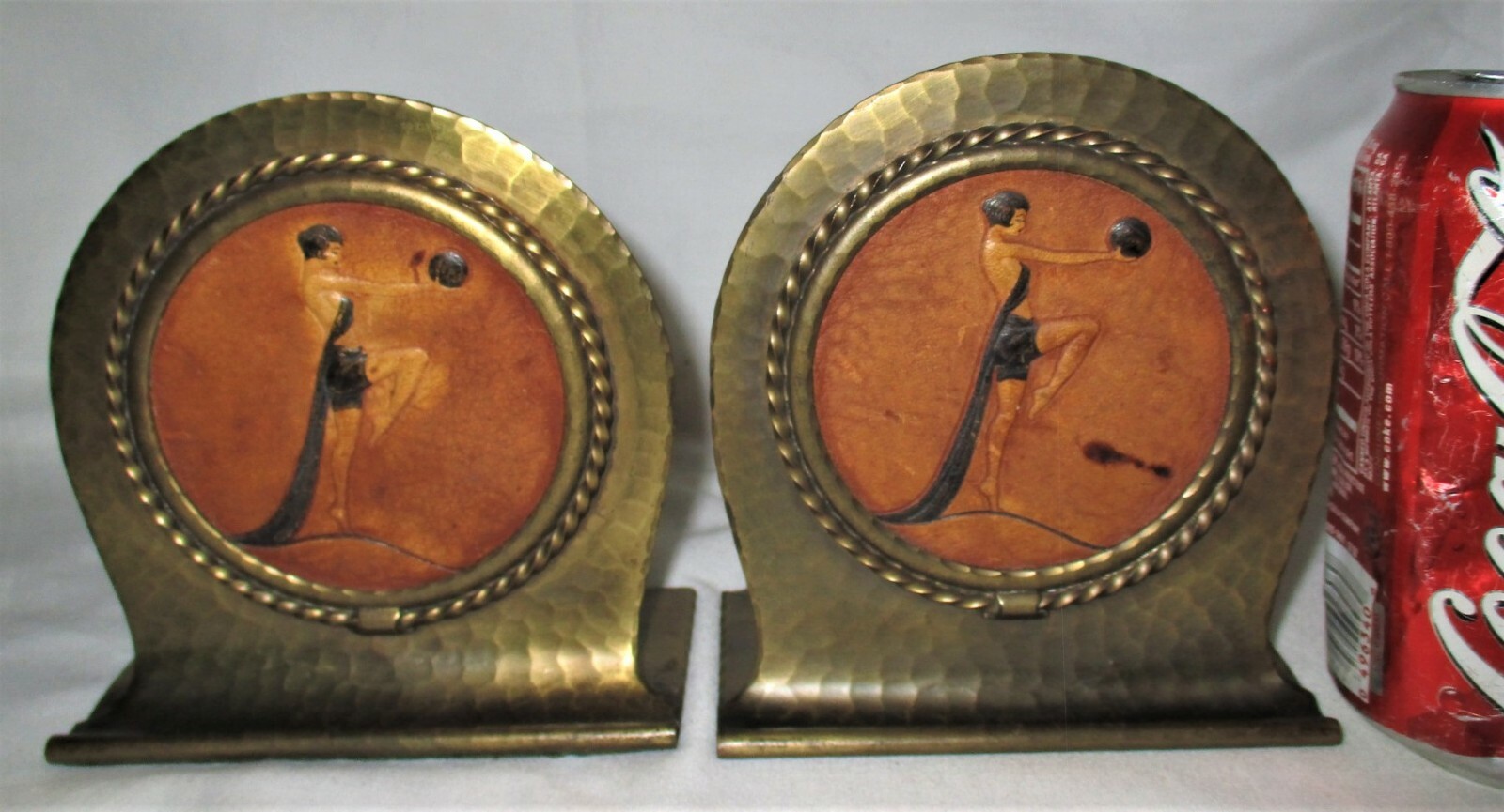ANTIQUE USA ROYCROFT COPPER LEATHER BRASS ARTS CRAFTS MISSION ART DECO BOOKENDS eBay