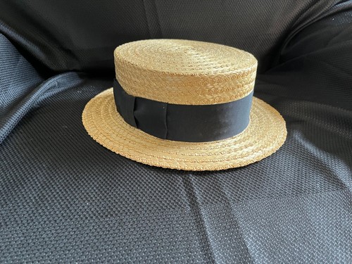 London England Straw Boater Hat 